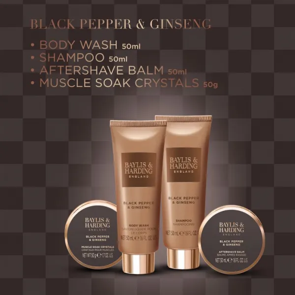 Baylis & Harding Black Pepper & Ginseng darčeková sada plechový box pre mužov