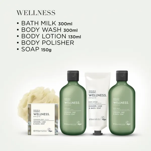 Baylis & Harding Wellness. Energise darčeková sada Ginger, Lime & Basil Leaf