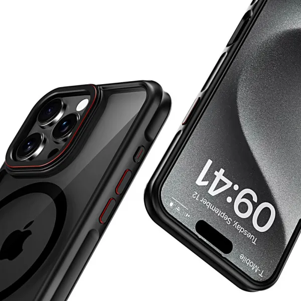 Tech-Protect Hybrid MagSafe kryt na iPhone 15 Pro, čierny/červený