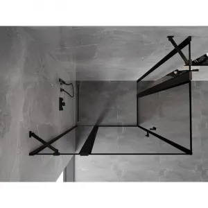 MEXEN/S - Mist Duo sprchovací kút dvere krídlové 105 x 100, čierny okraj, čierna 8A4-105L-100P-70-70