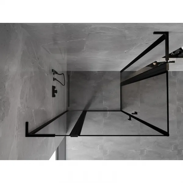 MEXEN/S - Mist L Duo sprchovací kút dvere krídlové 110 x 105, čierny okraj, čierna 8A4L-110L-105P-70-70