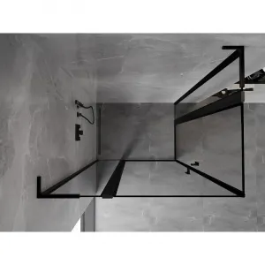 MEXEN/S - Mist L Duo sprchovací kút dvere krídlové 110 x 105, čierny okraj, čierna 8A4L-110L-105P-70-70