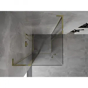 MEXEN/S - Mist L Duo sprchovací kút dvere krídlové 105 x 105, transparent, zlato 8A4L-105-105-50-00