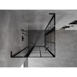MEXEN/S - Mist L Duo sprchovací kút dvere krídlové 100 x 100, čierna dekor, čierna 8A4L-100L-100P-70-77
