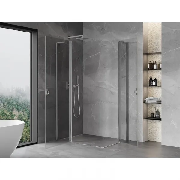 MEXEN/S - Mist L Duo sprchovací kút dvere krídlové 105 x 100, transparent, chróm 8A4L-105-100-01-00