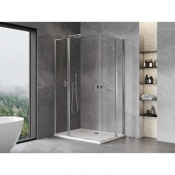 MEXEN/S - Mist L Duo sprchovací kút dvere krídlové 105 x 100, transparent, chróm 8A4L-105-100-01-00