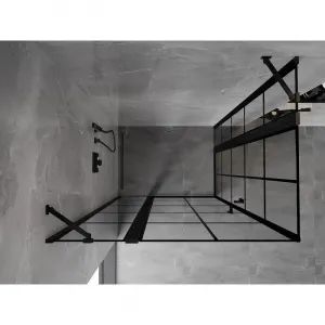 MEXEN/S - Mist Duo sprchovací kút dvere krídlové 120 x 90, čierna dekor, čierna 8A4-120L-090P-70-77