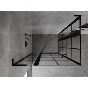MEXEN/S - Mist L Duo sprchovací kút dvere krídlové 105 x 100, čierna dekor, čierna 8A4L-105L-100P-70-77