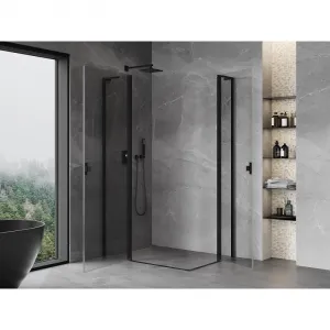 MEXEN/S - Mist L Duo sprchovací kút dvere krídlové 105 x 100, transparent, čierna 8A4L-105-100-70-00