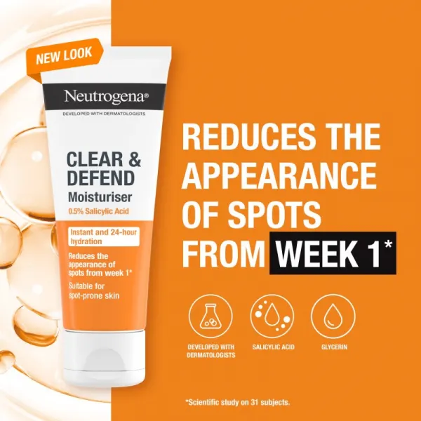 Neutrogena Clear & Defend 0.5% Salicylic Acid hydratačný krém bez obsahu oleja 50 ml