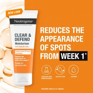 Neutrogena Clear & Defend 0.5% Salicylic Acid hydratačný krém bez obsahu oleja 50 ml