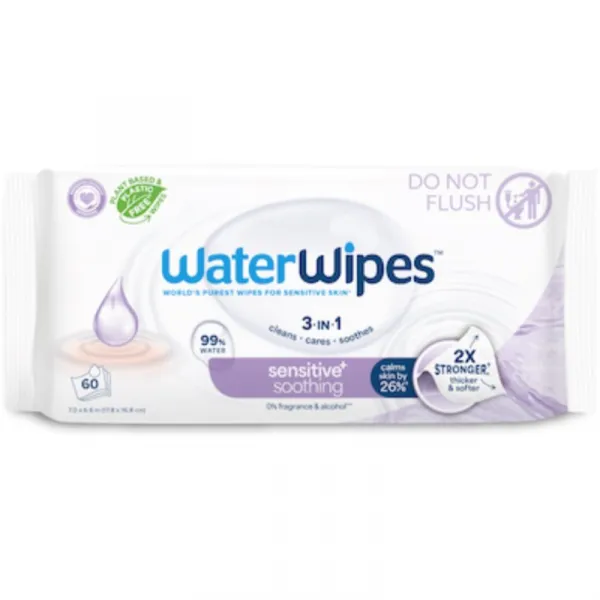 WaterWipes Soothing Clean detské jemné vlhčené obrúsky 6x60 ks