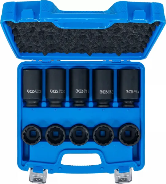 BGS Technics BGS 5330 – Sada rázových hlavíc 1/2", dvanásťhranné, 32–36 mm (10 dielna)