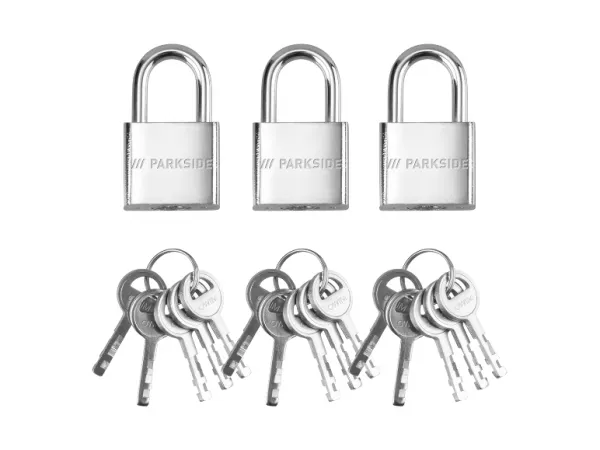 Parkside® Zámok (visiaci zámok, 3 kusy)