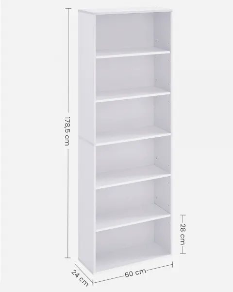 SONGMICS Knižnica Vasagle Viera 60 cm biela