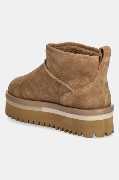 Semišové snehule Tommy Jeans TJW FLATFORM SNOW BOOT SUEDE