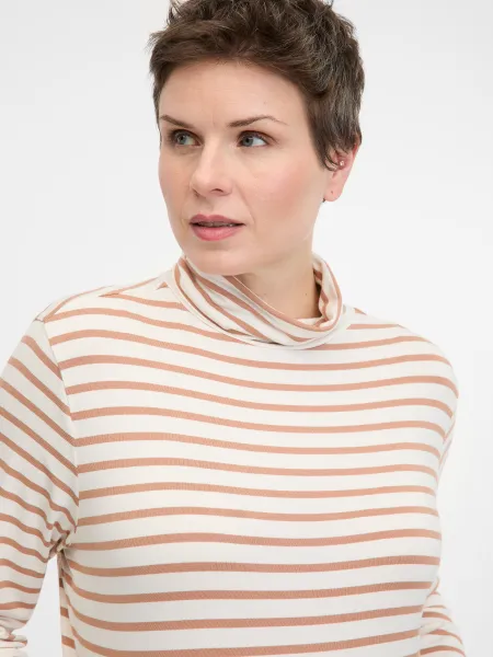 Beige Women's Striped Long Sleeve T-Shirt ORSAY - Women's