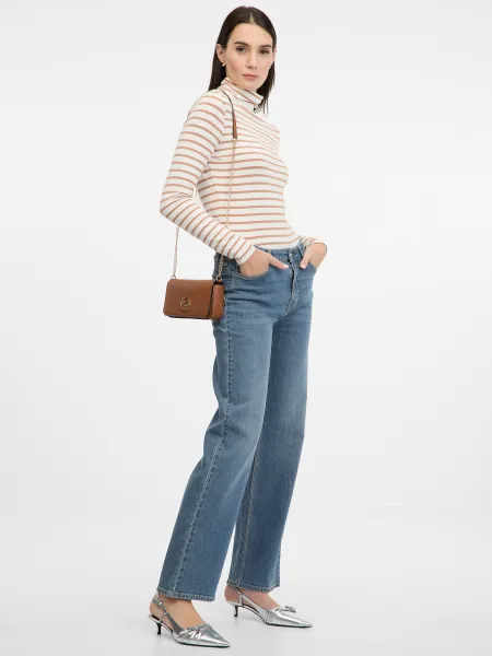 Beige Women's Striped Long Sleeve T-Shirt ORSAY - Women's