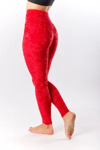 GoldBee Zamatové Legíny Sťahujúce Pas Red Barva: Red, Velikost: L
