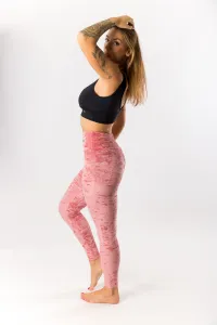 GoldBee Zamatové Legíny Sťahujúce Pas Salmon Pink Barva: Salmon Pink, Velikost: M