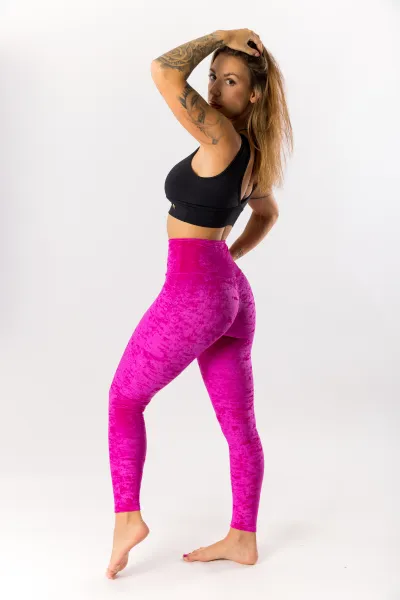 GoldBee Zamatové Legíny Sťahujúce Pas Neon Pink Barva: Neon Pink, Velikost: M