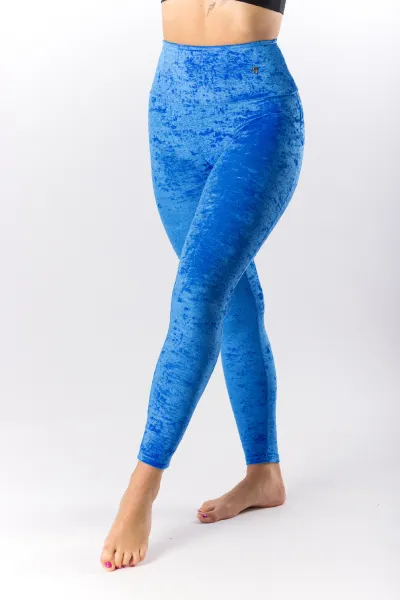 GoldBee Zamatové Legíny Sťahujúce Pas Ocean Blue Barva: Ocean Blue, Velikost: M