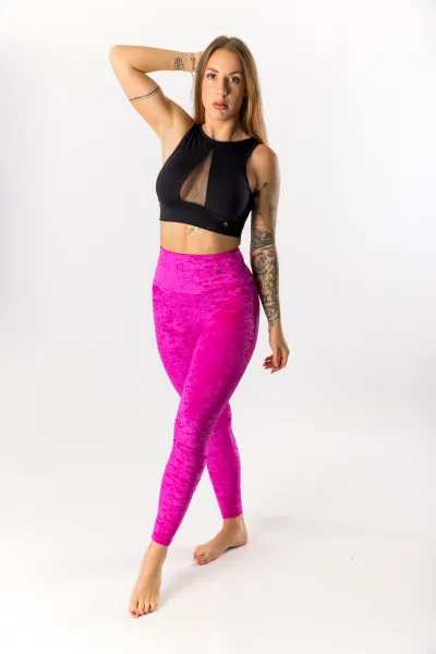 GoldBee Zamatové Legíny Sťahujúce Pas Neon Pink Barva: Neon Pink, Velikost: M