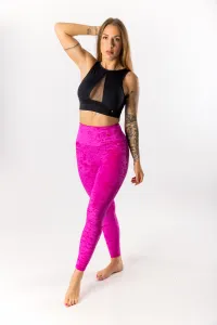 GoldBee Zamatové Legíny Sťahujúce Pas Neon Pink Barva: Neon Pink, Velikost: M