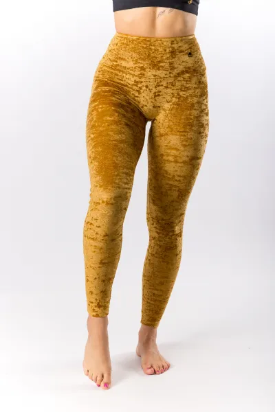 GoldBee Zamatové Legíny Sťahujúce Pas Gold Barva: Gold, Velikost: M