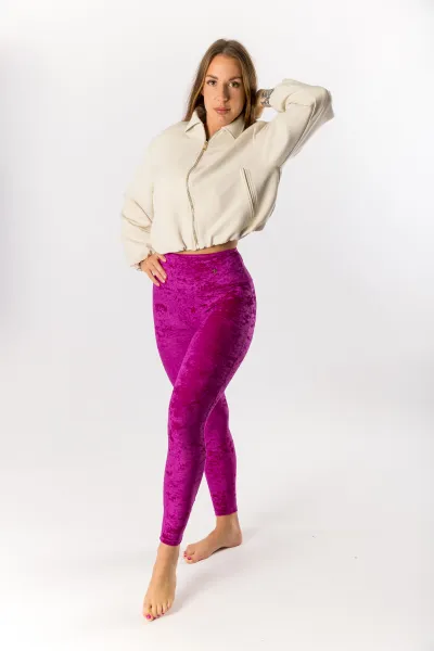 GoldBee Zamatové Legíny Sťahujúce Pas Fuchsia Barva: Fuchsia, Velikost: M