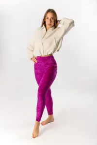 GoldBee Zamatové Legíny Sťahujúce Pas Fuchsia Barva: Fuchsia, Velikost: M