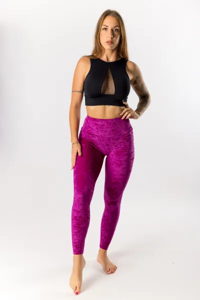 GoldBee Zamatové Legíny Sťahujúce Pas Fuchsia Barva: Fuchsia, Velikost: M