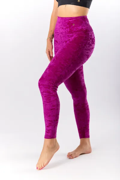 GoldBee Zamatové Legíny Sťahujúce Pas Fuchsia Barva: Fuchsia, Velikost: M