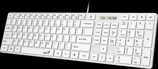 Genius Klávesnice Slimstar 126, Drátová USB, CZ+SK layout, Copilot klávesa, Bílá