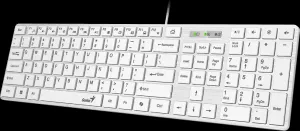 Genius Klávesnice Slimstar 126, Drátová USB, CZ+SK layout, Copilot klávesa, Bílá