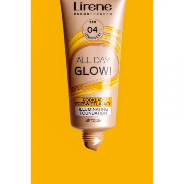 Lirene ALL DAY GLOW! rozjasňujúci fluidný make-up pre dlhotrvajúci efekt odtieň 02 Natural 30 ml