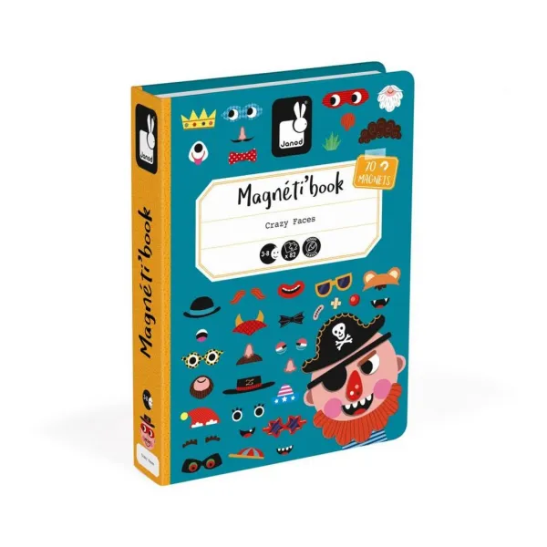Magnetická kniha - skladačka Zábavné tváre - chlapci