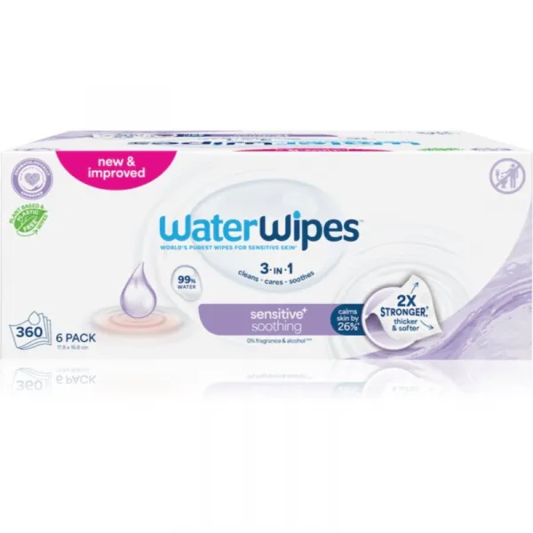 WaterWipes Soothing Clean detské jemné vlhčené obrúsky 6x60 ks