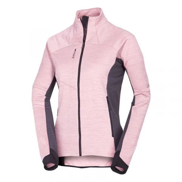 Dámska zateplená turistická mikina so zipsom NORTHFINDER JACLYN-521roseblack