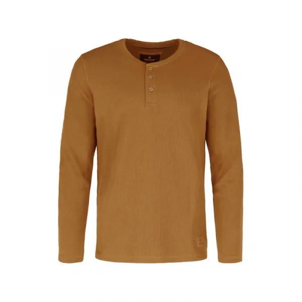 Pánske tričko s dlhým rukávom VOLCANO L-AZUX-102-BEIGE