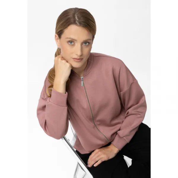 Dámska mikina so zipsom VOLCANO B-CHERRY-401-PINK