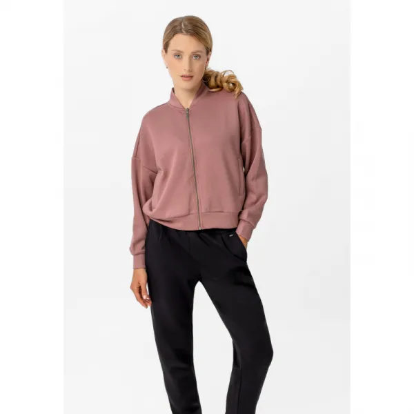 Dámska mikina so zipsom VOLCANO B-CHERRY-401-PINK