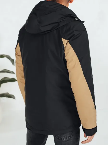 Trendy bunda s kapucňou pre pánov hnedo-čierna