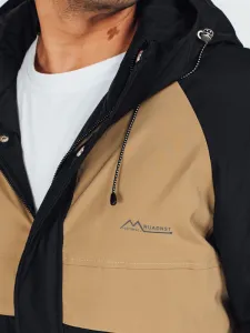 Trendy bunda s kapucňou pre pánov hnedo-čierna