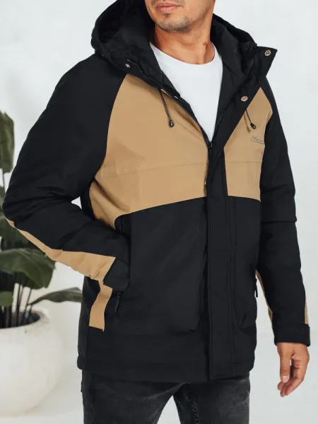 Trendy bunda s kapucňou pre pánov hnedo-čierna