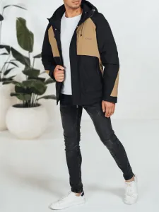 Trendy bunda s kapucňou pre pánov hnedo-čierna