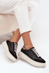 Kožené dámske tenisky na platforme Panterka Zazoo
