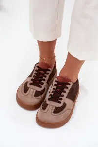 Kožené semišové barefoot tenisky dámske Zazoo N1277 hnedé