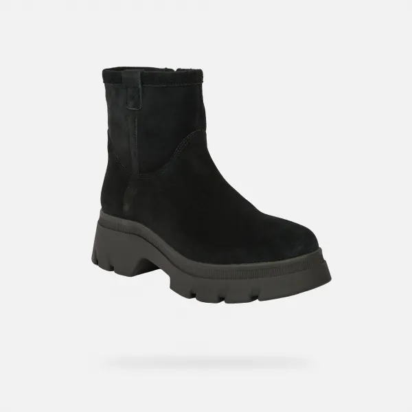 Black Women's Ankle Boots Geox Pluette - Ladies