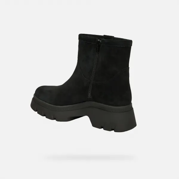 Black Women's Ankle Boots Geox Pluette - Ladies